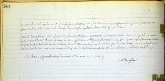 Document emancipating Eliza and her two children, 1857. Click to view larger.